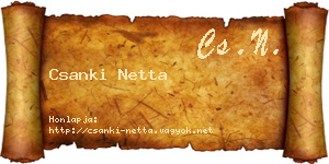 Csanki Netta névjegykártya